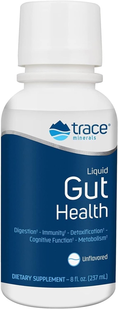 Trace Minerals Gut Health - Støtte til Gut Lining, sund fordøjelse, immunsystemet funktion - fordøjelsessygdomme tillæg med Humic & Fulvic Acid - Unflavored, 8 fl oz (Om 47 Serveringer)