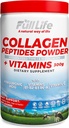 Full Life Collagen Peptider Powder - Bovin Collagen tillæg med Hyaluronsyre - Hydrolyseret Collagen pulver til kvinder og mænd - Kosher, Gluten- Free - 300g