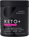Sports Research Keto Plus eksogene Ketoner med goBSHB - 30 Servering ekskl. 124; Keto Electrolyte Powder for Hydration, Energy, Focus & Ketosis ekskl. 124; Keto Certified, Vegan Friendly (Fruit Punch)