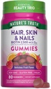Nature 's Truth Hår Skin and Nails Gummies Memory 124; 80 Greve 124; 2500mcg af Biottin Memory 124; Vegan, Non- GMO, Gluten Free Supplement Memory 124; Vitamin til kvinder og mænd