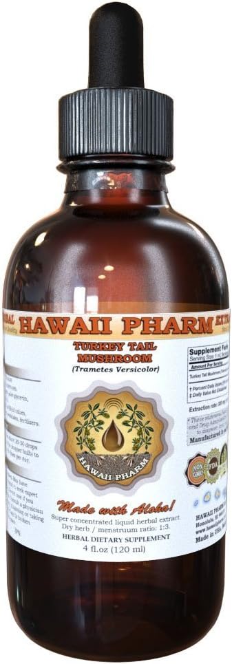 Turkey Tail Mushroom Tincture, Turkey Tail Mushroom (Trametes Versicolor) Mushroom Liquid Extract 2 oz