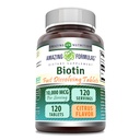 Amazing Formulas Biotin 10,000 mcg stålet 124; Fast Dissoll Tablets against 124; Non-GMO-bag-124; Gluten Free Supplement-124; Made in USA (Citrus-124; 120 tabletter)