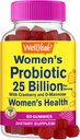 25 Millioner Probiotika til kvinder Gummies med Cranberry og D- Mannose - 12 Stains - Vaginal Sundhed, fordøjelsesstøtte, Gut Sundhed, og Feminin Sundhed - 60 Gummies