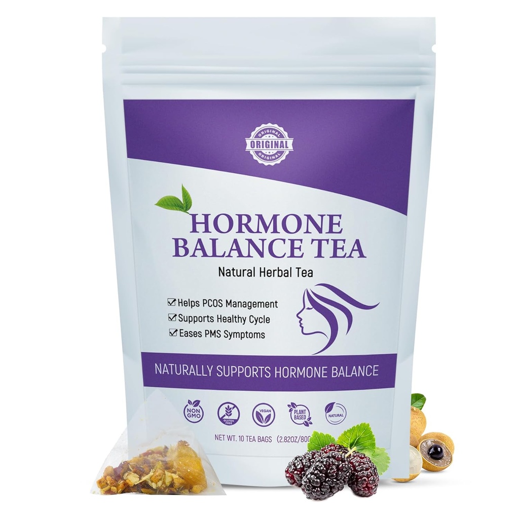 Aromlife Hormone Balance Tea for kvinder støtte menstruationscyklus & hjælp til at blive gravid hurtigt, 10 Loose Leaf Teabags for fertilitet og ægløsning