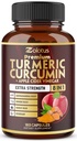 7 i 1 Gurkemeje Curcumin + Apple Cinder Vineddike Kapsler, 6 Måned Tilgang med Ashwagandha, Ingefær, Hvidløg Bulb, 180 Kapsler