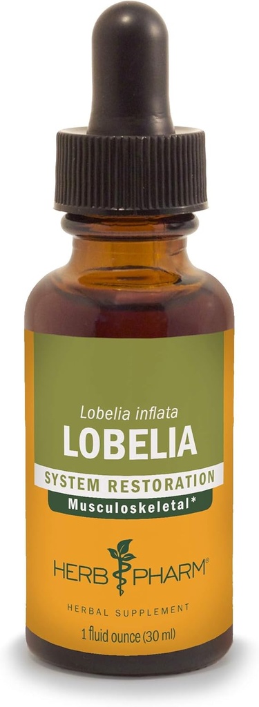 Herb Pharm Certified Organic Lobelia Liquid Extract for Muskuloskeletale System Support - 1 Ounce (DLOBEL01)