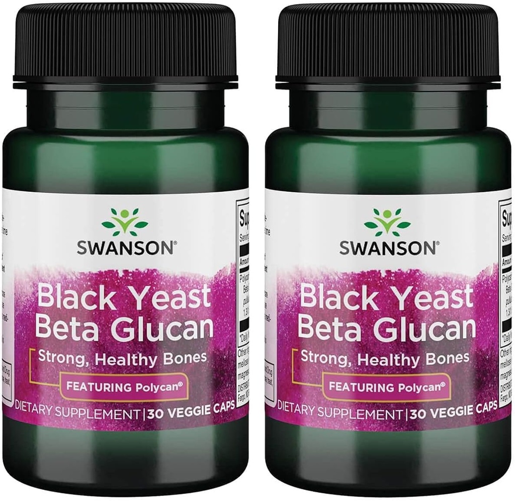 Swanson Polycan Black Yeast Beta Glucan 150 milligram 30 Veg kapsler (2 Pack)