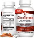 CinnaChroma Kapsler - Kanel Kosttilskud med 10: 1 Uddrag, Chrom, Vanadium, Selen, Vitamin D3 & K2 - Natural Sugar Blocker - 30 Kapsler, 1 Måned Supply