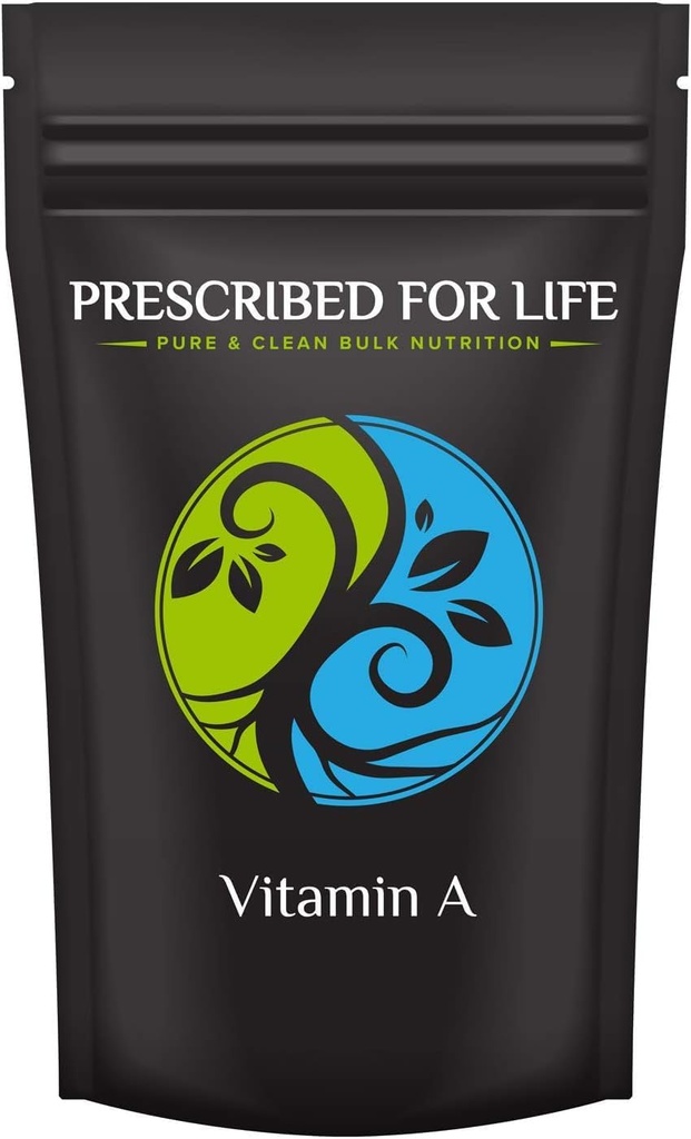 Prescribed For Life Vitamin A Powder | 500,000 IU Retinyl Acetate | Gluten Free, Vegan, Non GMO (10kg / 22lb)