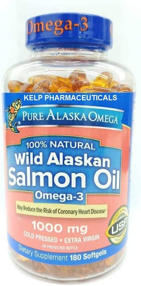 Pure Alaska Omega-3 Wild Alaska Salmon Oil 1000mg Softgels 180-greve