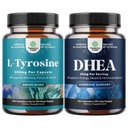 Bundle of Free Form L Tyrosine 1000mg Capsules - Amino Acid Nootrop for Mood Food Opmærksomhed & Kognitiv Performance og DHEA supplement for Hormone Balance - Dehydroepiandrosteron for voksne