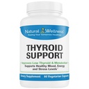 Naturlig Wellness Thyroid Support - Jod, Selenium & L- Tyrosin Supplement for sund Thyroid funktion, energi og Metabolisme - Thyroid Support til kvinder og mænd - 60 Vegetariske kapsler