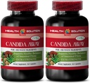 Naturlige Detox piller - Candida Away Plus - Candida Quick Cleanse - Candida Support - Candida Support Kapsler - Candida Cleanse Extra Strength - Candida Overgrowth - 2 flasker 120 Kapsler