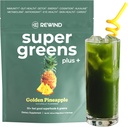 Super Green Powder med 50 + Superfoods - Daglig Grøn Juice til hele familien - Lækker Green Powder Drink Mix - Golden Anapple Flavor - 10 Servering