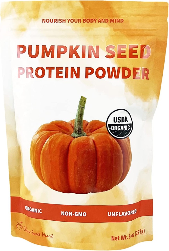 Cherie Sweet Heart Pumpkin Seed Protein Powder 8 oz, 100% Non- GMO, Dairy- Free, Keto- Friendly, Gluten- Free, Soy- Free, Plant- Based Protein