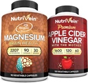 Nutrivein Premium Apple Cider Vinciferkapsler & Magnesium L- Threonate Bundle: High- Absorption Magnesium Threonate Supplement og Apple Cider Vinciferat Kosttilskud til hjerne, Gut, & Samlet velvære