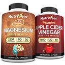 Nutrivein Premium Apple Cider Vinciferkapsler & Magnesium L- Threonate Bundle: High- Absorption Magnesium Threonate Supplement og Apple Cider Vinciferat Kosttilskud til hjerne, Gut, & Samlet velvære