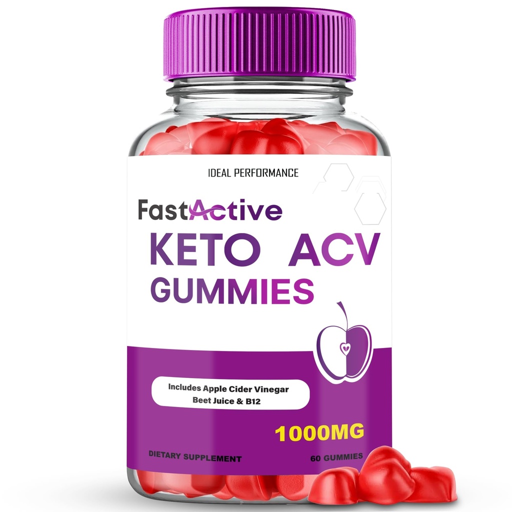 Hurtig aktiv Keto + Gummies, Hurtig aktiv Keto ACV Keto Supplement Gummies - Maksimal styrke, Alle naturlige støtte Formel FastActive Keto + ACV Avanceret formel, FastActive Keto Gummy Anmeldelser (1 pakke)