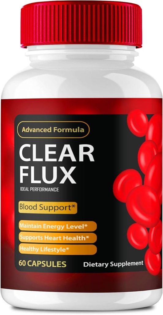 Clear Flux supplement, Super Boost Clear Flux tillæg, Clear Flux piller, Official Formel, Premium støtte til at opretholde stabile niveauer og sund cirkulation, Clear Flux Health Anmeldelser (60 kapsler)