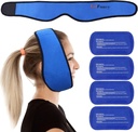 Lotfancy ansigt Ice Pack Wrap til TMJ, Visdom Tænder, med 4 Genanvendelige varm kold terapi Gel pakker, smertestillende for hoved, Oral og ansigtskirurgi, tandimplantater, blå