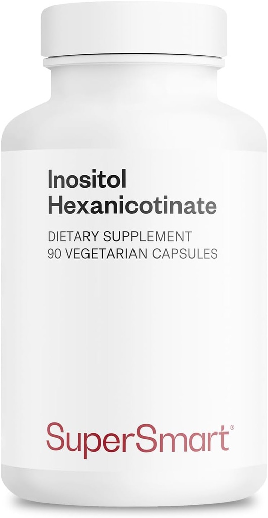 Supersmart - Inositol Hexanicotinat 1500mg per dag (høj styrke Niacin Flush Free) - Forbedret vitamin B3 tillæg • 124; Non- GMO & Gluten Free - 90 Vegetariske kapsler