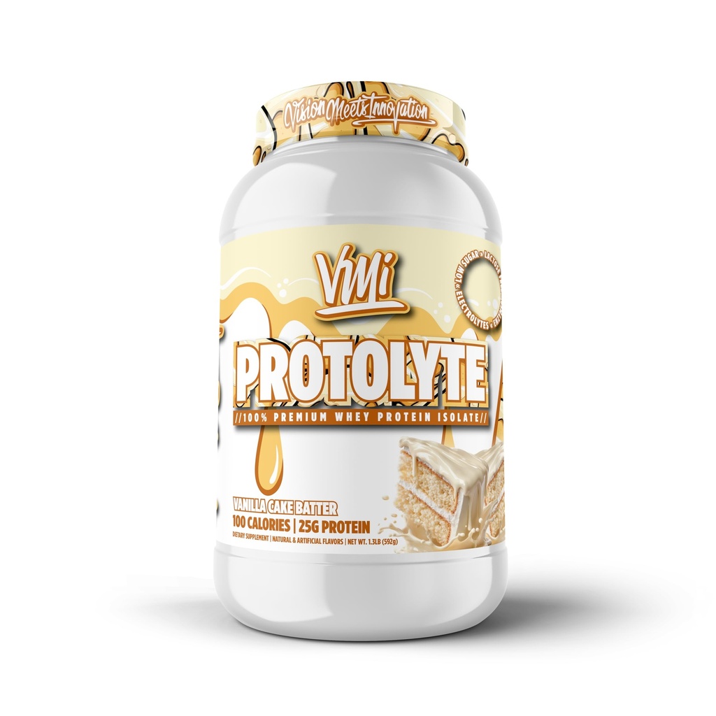VMI Sports Meter 124; ProtoLyte Whey Isolere Protein Powder Meter 124; Lav kalorie Whey til vægttab og muskelgain Meter 124; fordøjelsesbesvær Enzymes Meter 124; Non- GMO (1,6 LB, Vanilla Cake Batter)