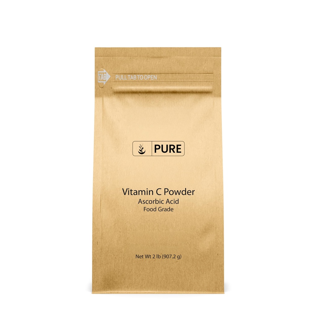 PURE ORIGINALSKE INGREDIENSER C-vitamin Pulver (2 LB) Ascorbinsyre, ikke-GMO, Kosttilskud