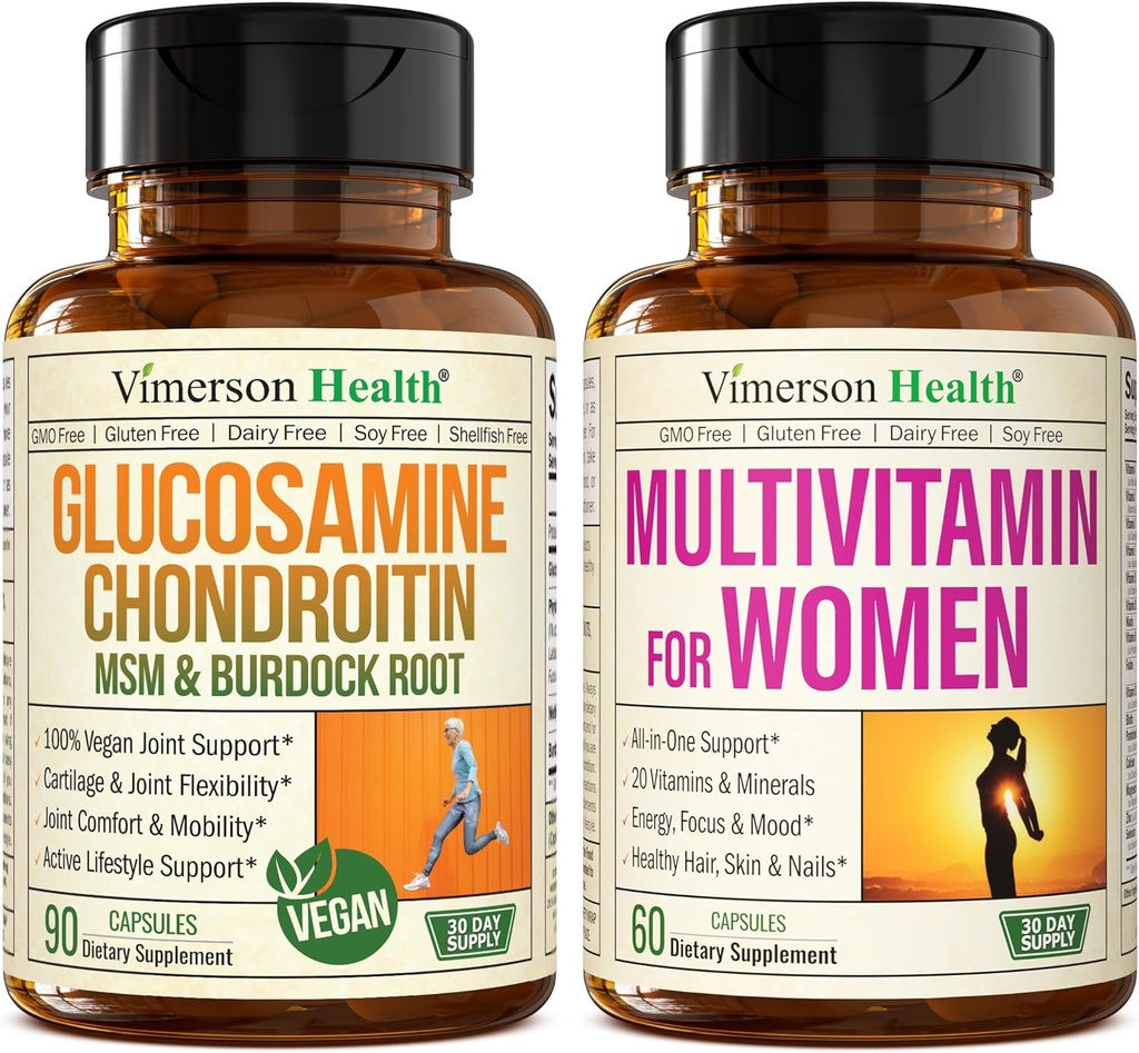 Vegansk Glucosamin Chondroitin MSM Fælles Support & Komplet Multivitamin til kvinder