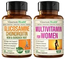 Vegansk Glucosamin Chondroitin MSM Fælles Support & Komplet Multivitamin til kvinder