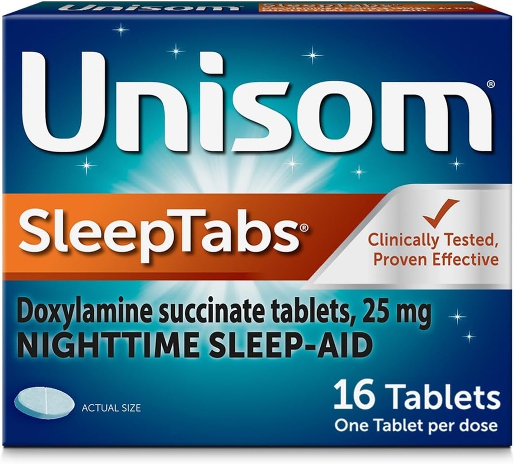 Unisom SleepTabs, Nighttime Sleep-aid, Doxylamine Succinate, 16 Tablets