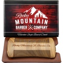 Beard Comb - Sandalwood Natural Hatchet Style for Hår - Anti- Statisk & Ingen Snag, Håndlavet Wide & Fine Tand Contour Brush Bedste til Beard & Moustache med bæretaske Pouch