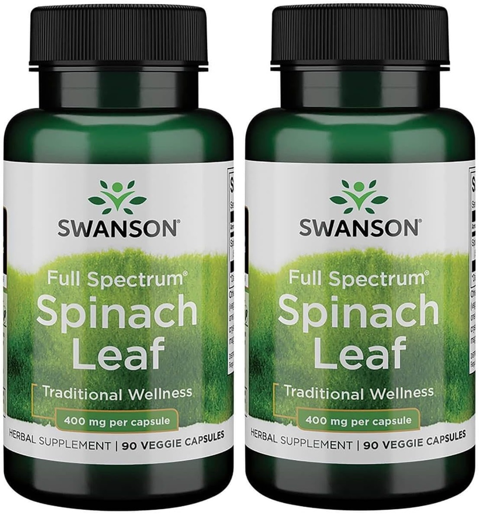 Swanson Full Spectrum Spinach Leaf 400 Milligram 90 Veg Kapsler (2 Pack)