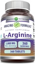 Amazing Formulas L- Arginin Supplement Note 124; 1000 Mg Per Serving Note 124; Tablets Note 124; Amino Acid Supplement for kvinder & mænd