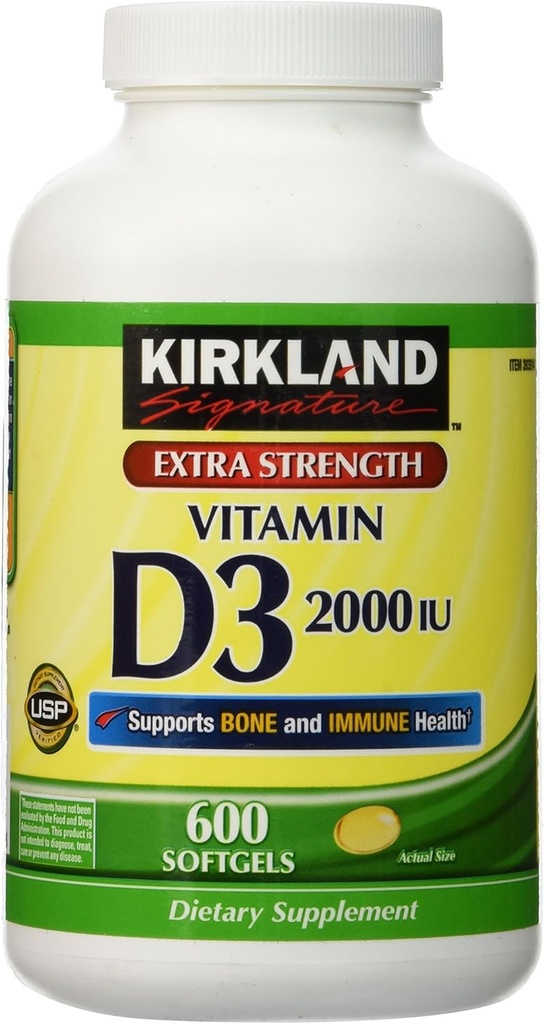 Kirkland Ekstra Styrke D-3 2000 IE 600 Soft Gels