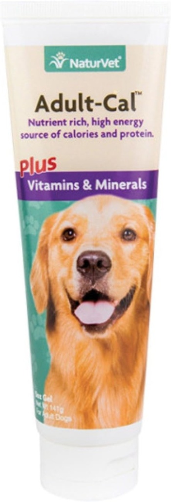 NaturVet Adult- Cal Nutritional Gel Plus vitaminer og mineraler til hunde, 5 oz Gel, Made in USA