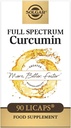 Solgar Full Spectrum Curcumin - 90 LiCaps - Superior Absorption - Brain, Joint & immunforsvar - Non- GMO, Vegan, Gluten Free, Dairy Free - 90 Servering