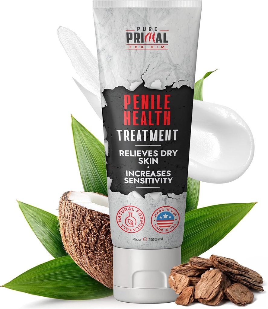 Pure Primal penis Cream til mænd - Fast- Absorbing penis sundhed Creme til hydrering Skin Support & Irritation Relief - Daglig Moisturizer Behandling