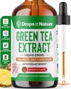 Green Tea 10: 1 Uddrag 50% EGCG - Green Tea Liquid Drops - Vegan, 4X mere kraftfulde end piller & kapsler - 2oz Antioxidant & immunsupplement - Hud, Heart Support, Brain Health & Memory Boost