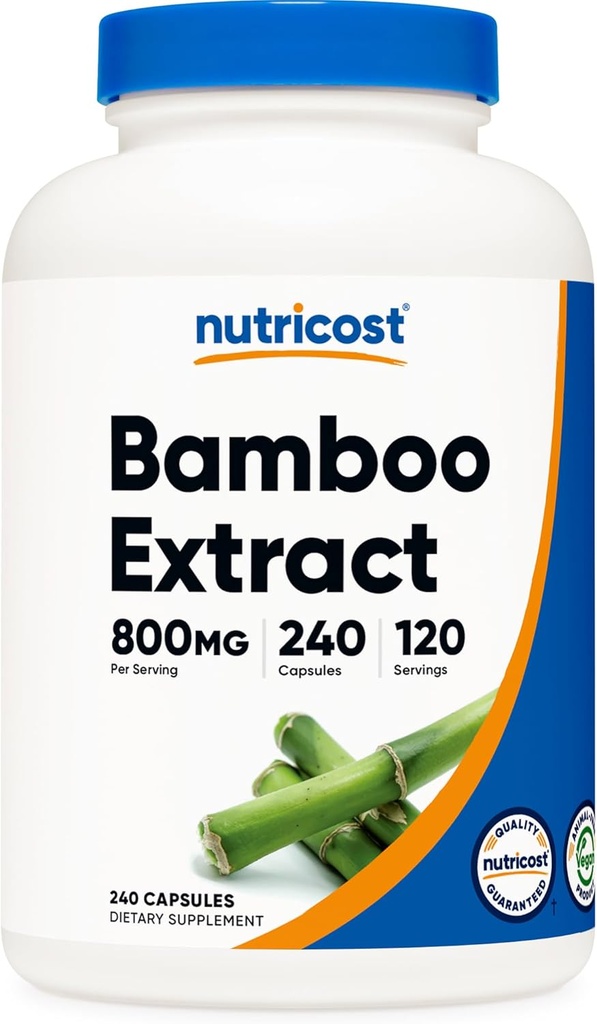 Nutricost Bamboo Extract, 400 mg, 240 Capsules - Vegan, Gluten Free and Non-GMO - 120 Servings with 800 mg