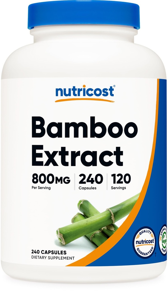 Nutricost Bamboo Extract, 400 mg, 240 kapsler - Vegan, Gluten Free and Non- GMO - 120 Servering med 800 mg