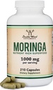 DWS Organic Moringa Capsules 1000mg - Pure Moringa Powder for Energy & Immune Support - Green Superfood Rich in Antioxidants, Essential Vitaminer & Aminosyrer - 105 Veganske Kapsler
