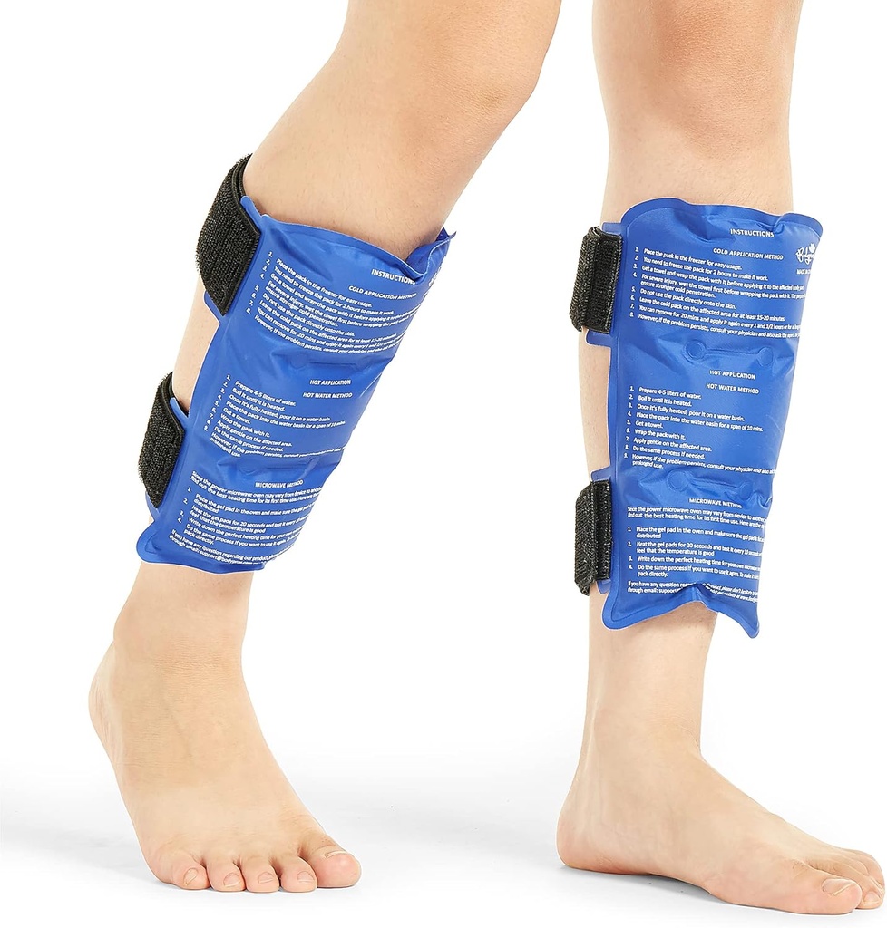 BODYPROX Shin Splint Ice Pack 2 Pack - Genanvendelig kold og varm wrap til Shin Splins Pain Relief, Fleksibel Ice Pack til løbere