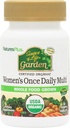 Natures Plus Kilde of Life Garden Certified Organic Women 's Once Daily Multivitamin - 30 Veganske tabletter - Pure, Natural Whole Food Ingredients - Energy Boost - Vegetar, Gluten- Free - 30 Servere