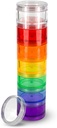7 dages medicin pille Organizer - Stakbar pille boks - Fits små tabletter & Vitamin kosttilskud, Hold din daglige medicin organiseret på ét sted - Medium - Rainbow