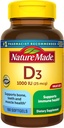 Nature Made Vitamin D3 1000 IU (25 mcg), Vitamin D Supplement for Bone, Teeth, Muscle and Immune Health Support, 180 Softgels, 180 Day Supply