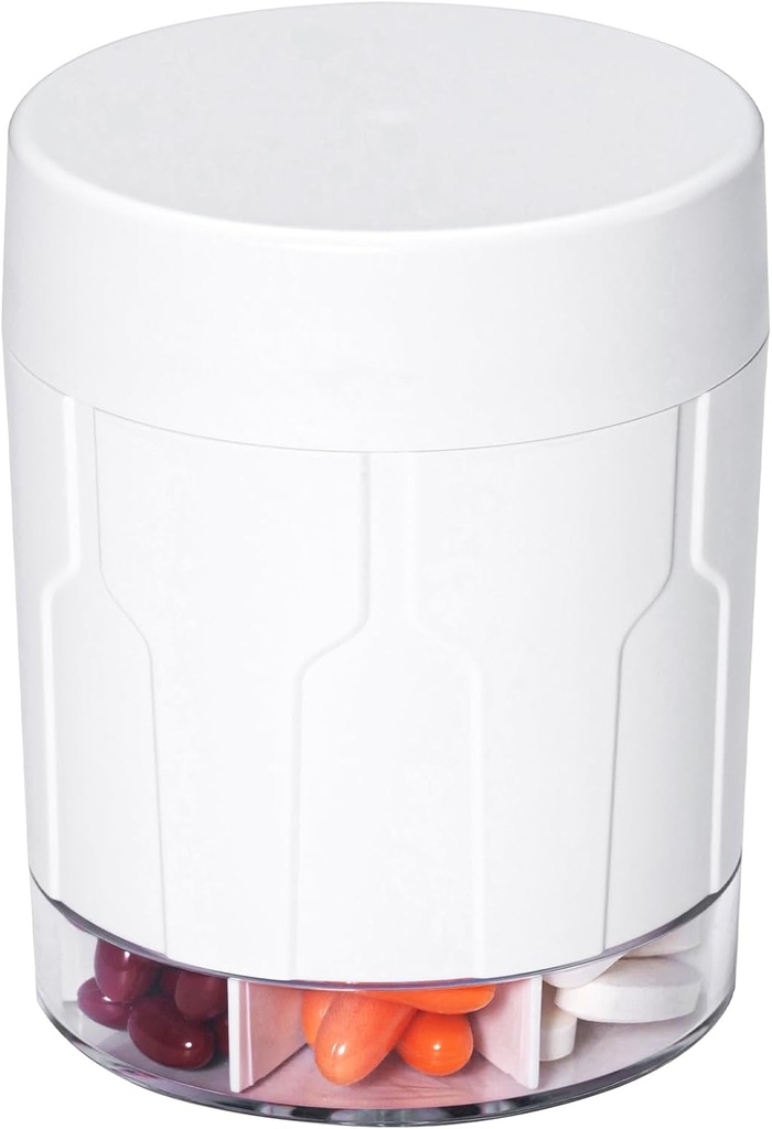 Betife Ekstra stort supplement Organizer, Weekly Pill Organizer Flaske, Daily Pill Dispenser med 7 store kompartmenter, Organizer til at holde 7 dag Vitamin Medicin, 21 Labels og en Rengøring Brush White