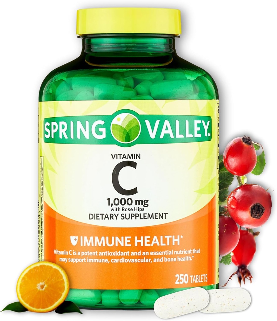 FUSION SHOP OPBEVARING Smart valg, meningsfyldt liv! C-vitamin 1000mg- med Rose HIPS tabletter, 250 greve (pakke med 1)