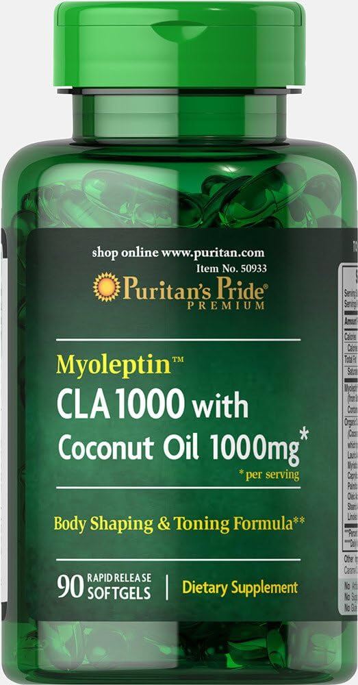 Puritans Pride Myoleptin CLA 1000 med kokos olie- 90 Softgels