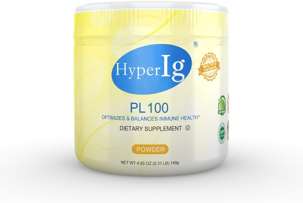 PL- 100 æg protein pulver, hyperimmun æg supplement, 140g - immunforsvar, fordøjelsesbesvær, energi & muskelstyrke, glutenfri