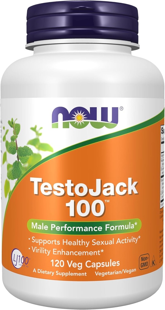 Now Foods Supplements, TestoJack ™ 100 med LJ100 ®, et potent standardiseret ekstrakt af Tongkat Ali (Eurycoma longifolia), Tribulus og ZMA ®, 120 Veg Kapsler